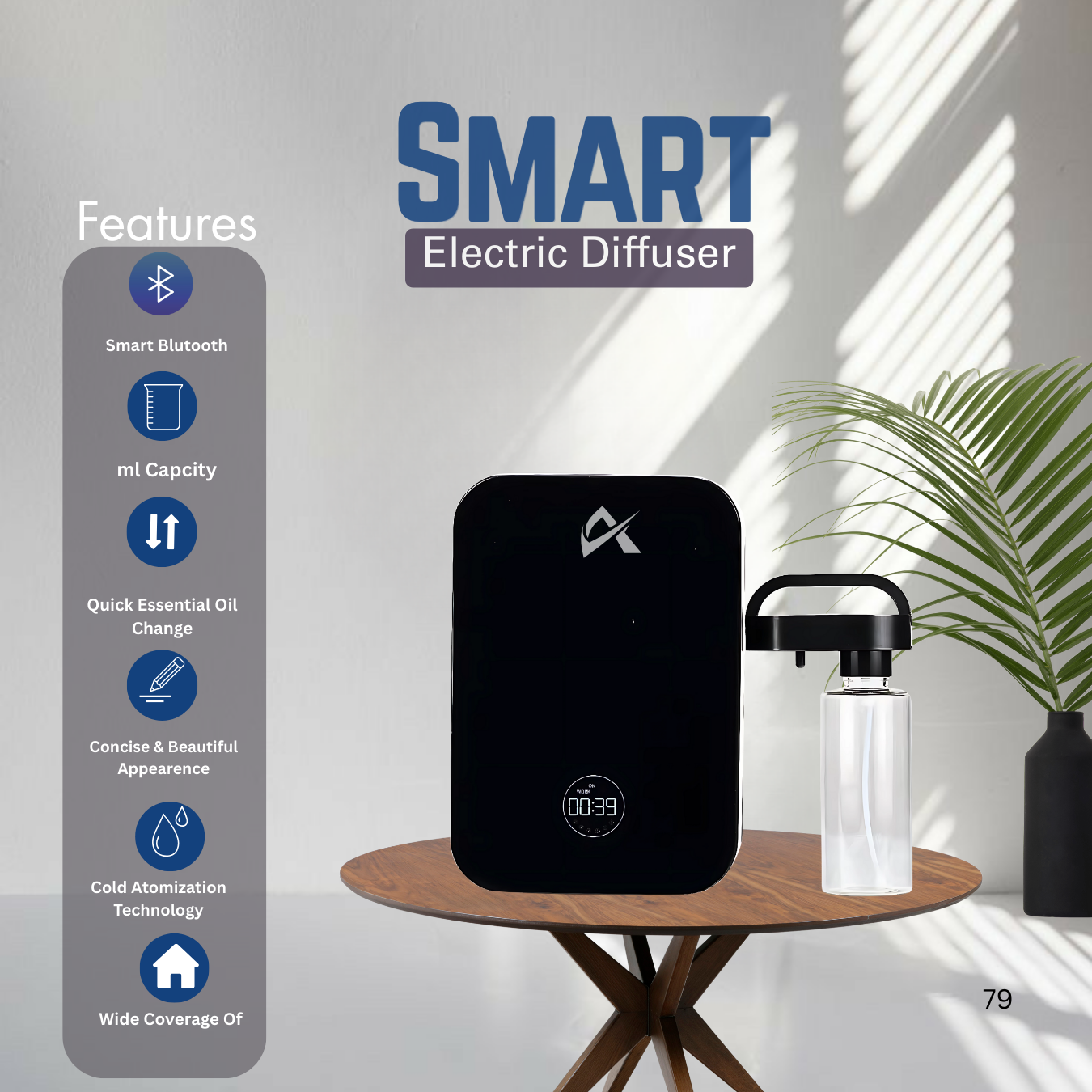 Smart Essential Oil Diffuser 170ml - App Controlled